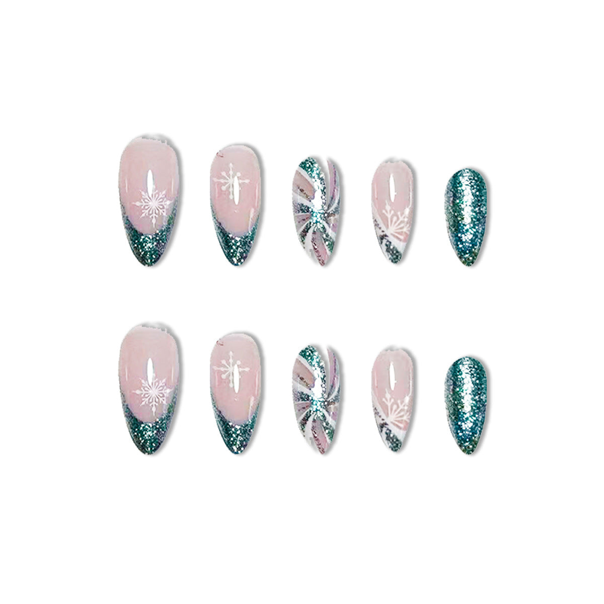 Elegante Glitzer-Nagelkunst-Verstärkungen Brehn