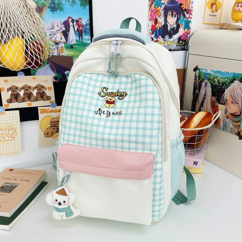 Gepunktetes gemustertes Mehrfachfach-Schul-Rucksack