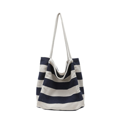 Stylische gestreifte Schulter Tote Bag