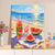 Lebhaftes strandthemen Canvas Kunst Brehn