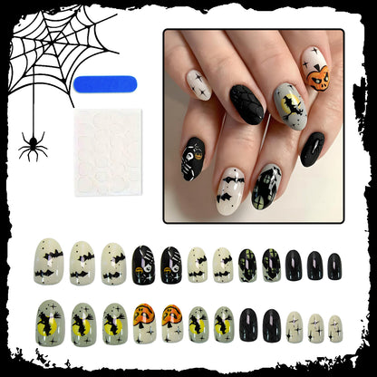 Halloween Kunstnagelset mit kreativen Gruselmotiven und Halloween-Dekorationen Brehn