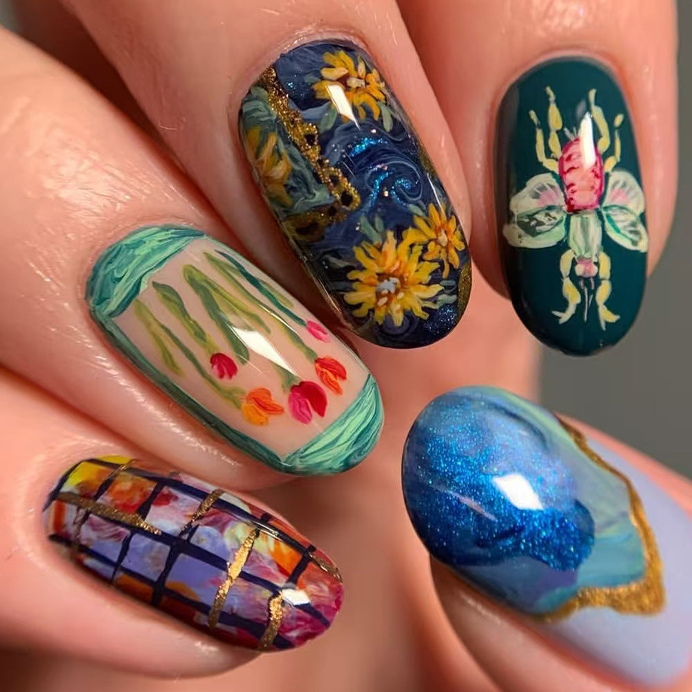 Saisonales thematisiertes Press-On-Nagelkunst-Set Brehn