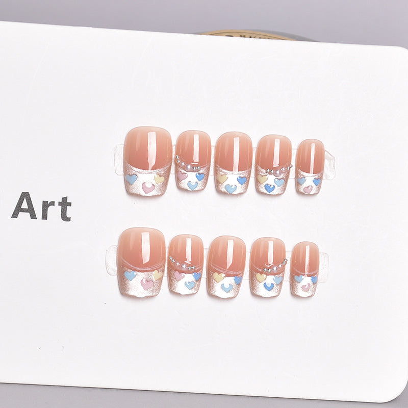 Künstlerisches Floral Press-On Nagelset Brehn