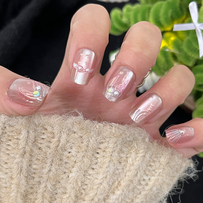 Glänzendes dekoratives Press-On-Nagelset Brehn