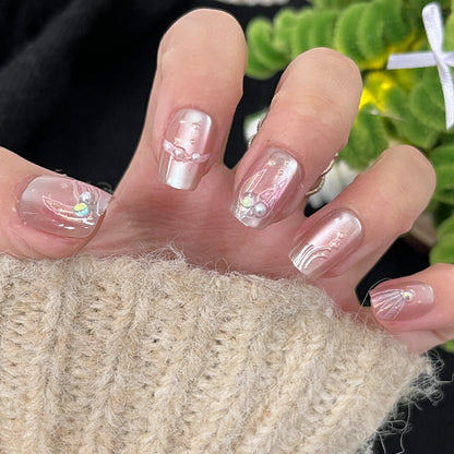 Glänzendes dekoratives Press-On-Nagelset Brehn