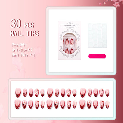 Blumenmuster Press-On Nagelkunst Set