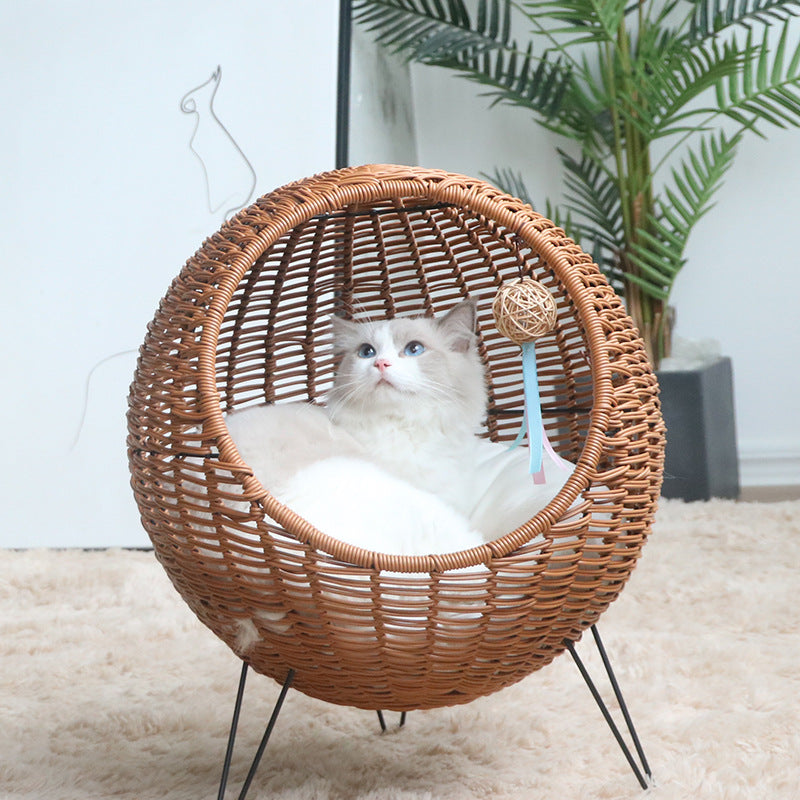 Katzenliege mit Stilvollem Rattandesign Brehn