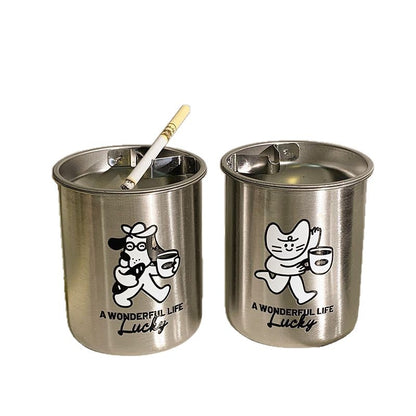 Edelstahl Aschenbecher mit Charmantem Design Brehn