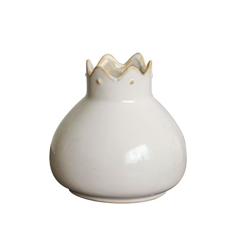 Elegante Keramikvase mit gewelltem Rand Brehn