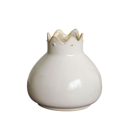 Elegante Keramikvase mit gewelltem Rand Brehn