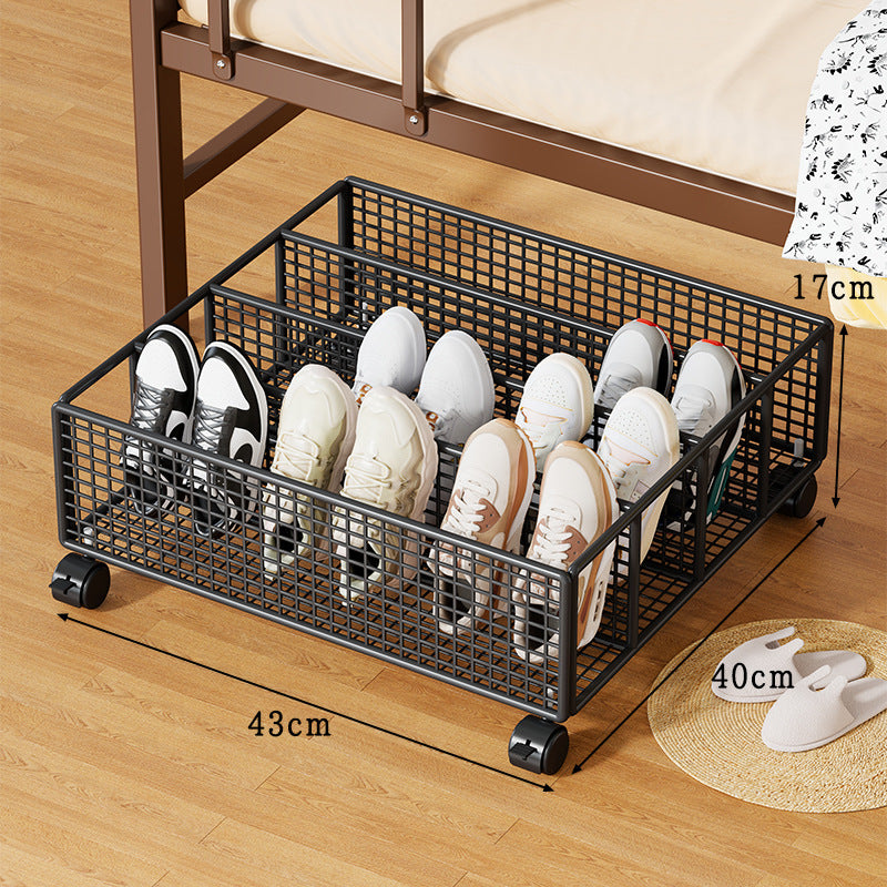 Niedrigprofil-Metallgitter-Unterbett-Schuhspeicher-Schublade mit herausnehmbaren Trennwänden