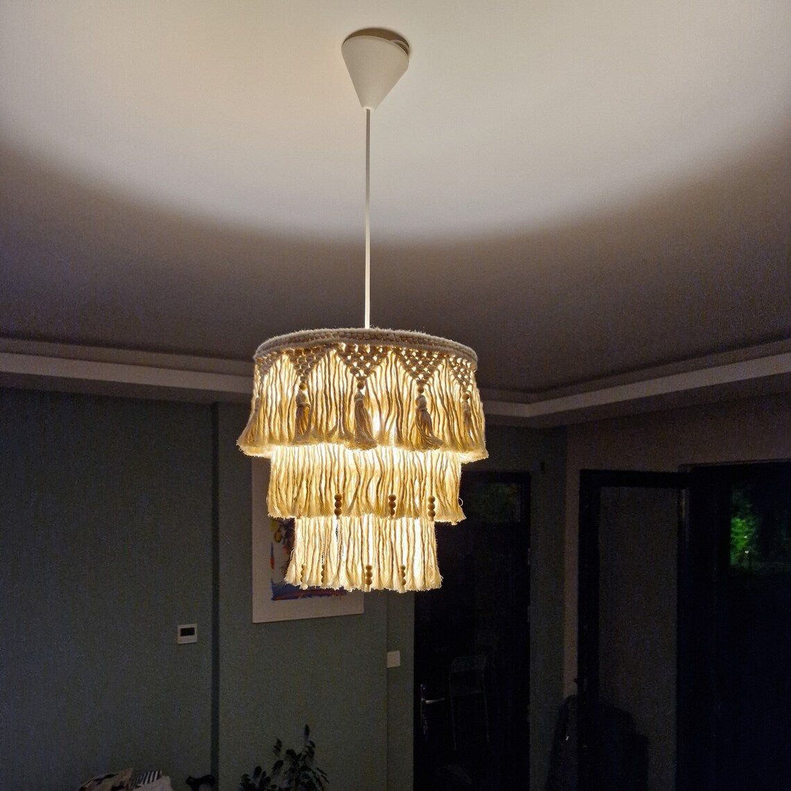 Moderne Makramee Pendelleuchte