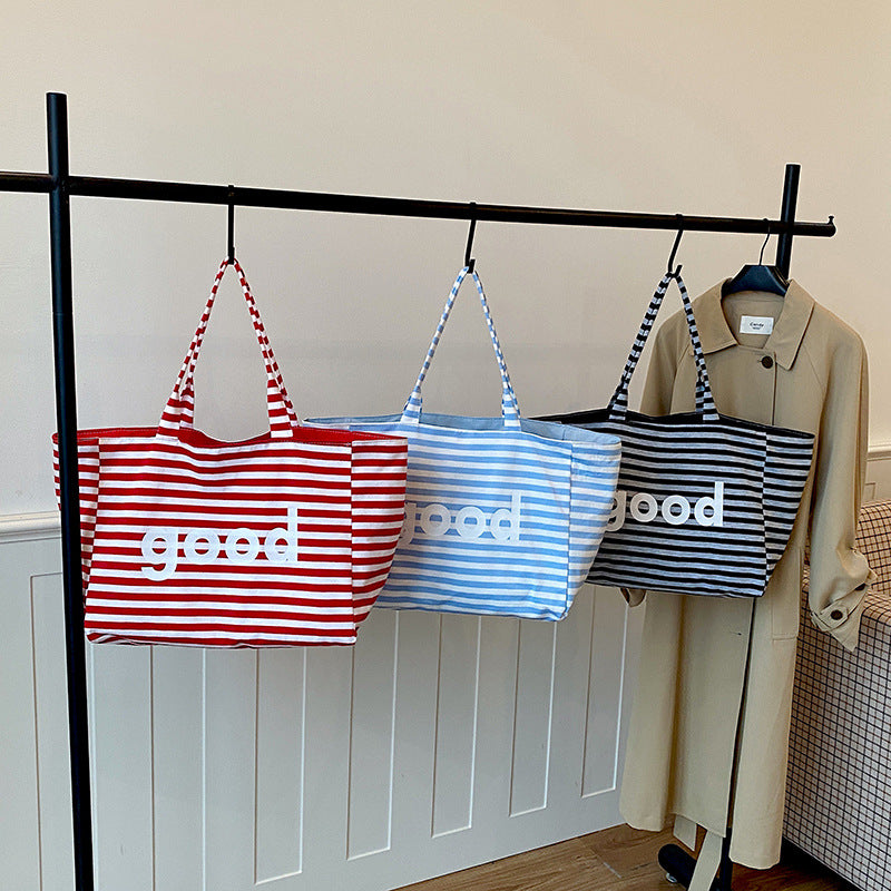 WoSpacious Canvas Strandtas Brehn