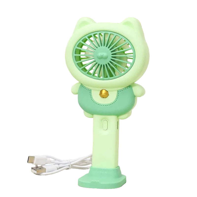 Frauen Tragbarer Mini Handventilator mit Tierohren und USB-Ladefunktion Brehn