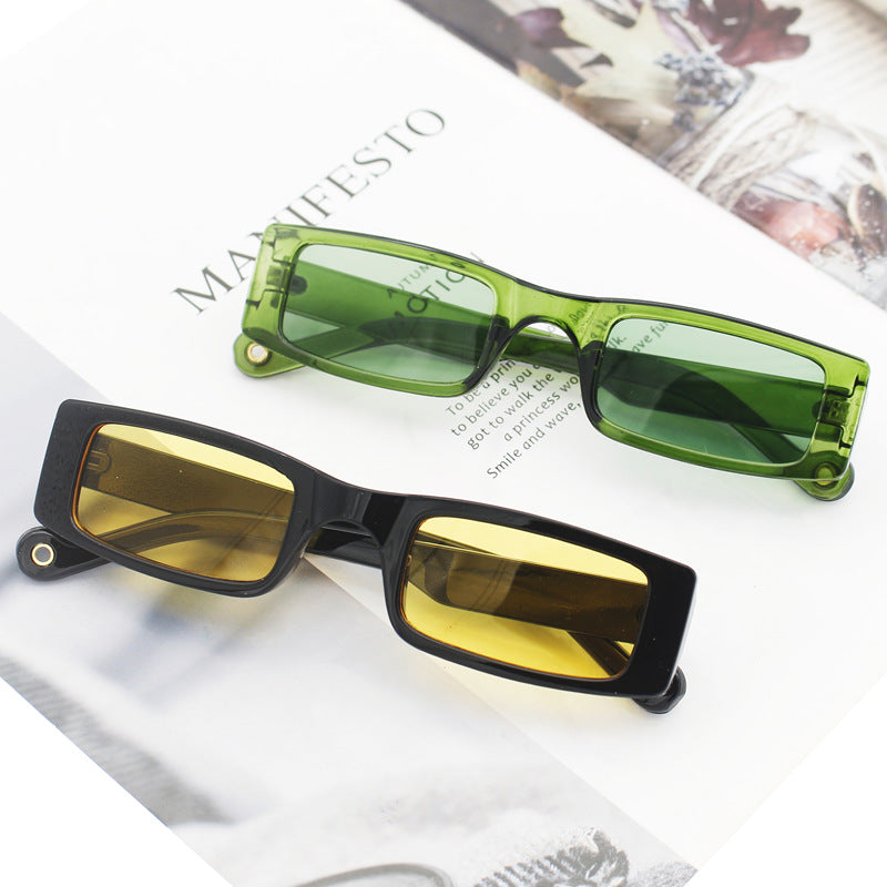 Damen modische rechteckige Sonnenbrille mit strukturiertem Rahmen Brehn