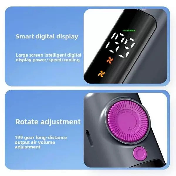 Unisex Einheitsgröße kompakte kabellose Turbine-Luftzirkulator mit digitalem LED-Display präzise Geschwindigkeitswahl Brehn