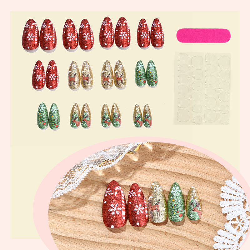 Festliches Kunstnagelset mit Wintermotiven Brehn