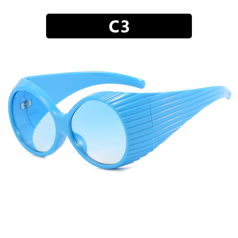 Damen extravagante Sonnenbrille mit geschwungenem Rahmen Brehn