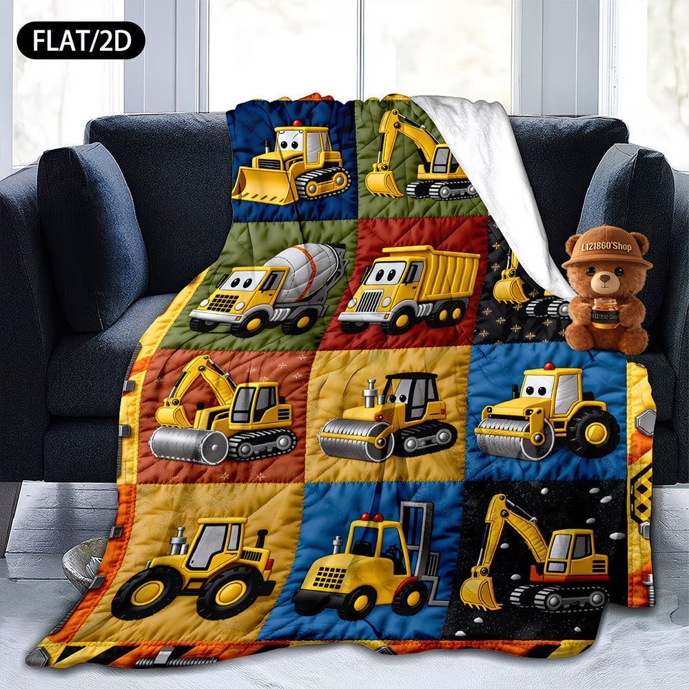 Baustellen-Themen Fleece-Wurfdecke