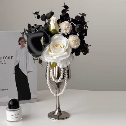 Elegante Blumen Weinglas Tisch centerpiece