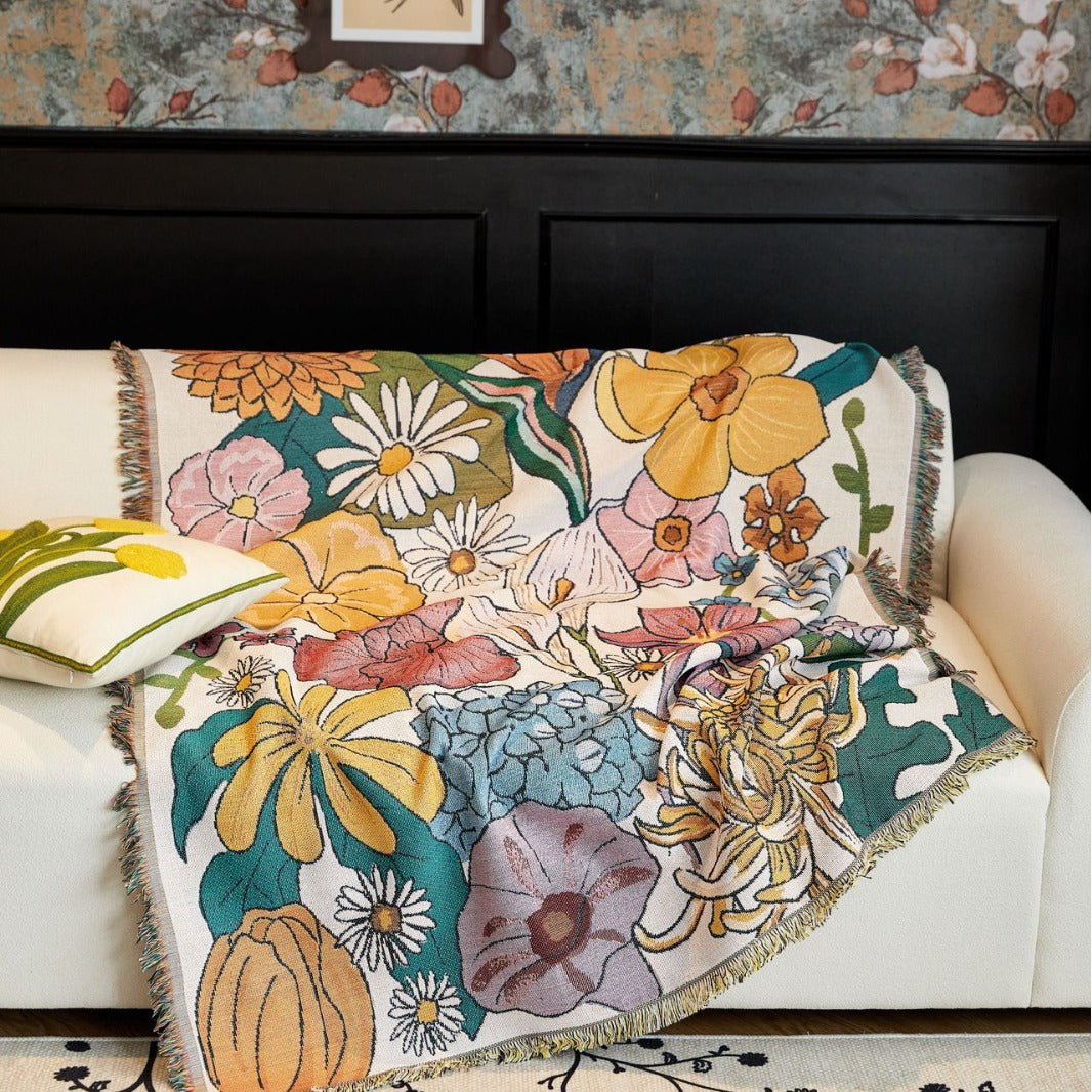 Blumenmuster Wandteppich Decke