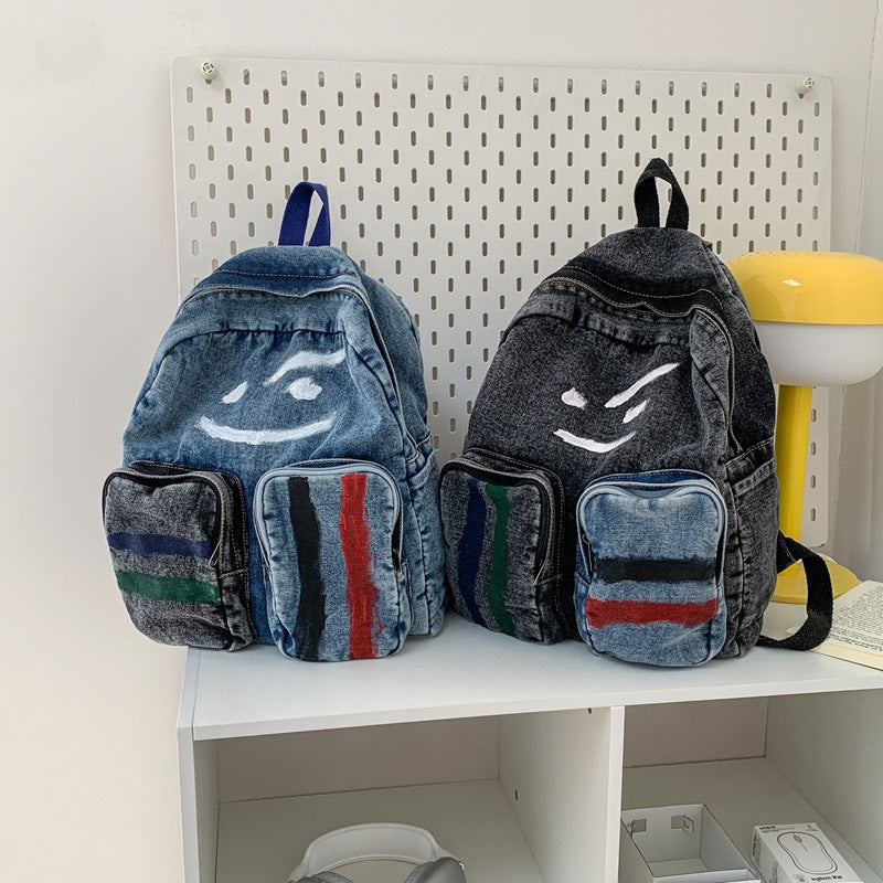 Künstlerischer Denim Rucksack Brehn