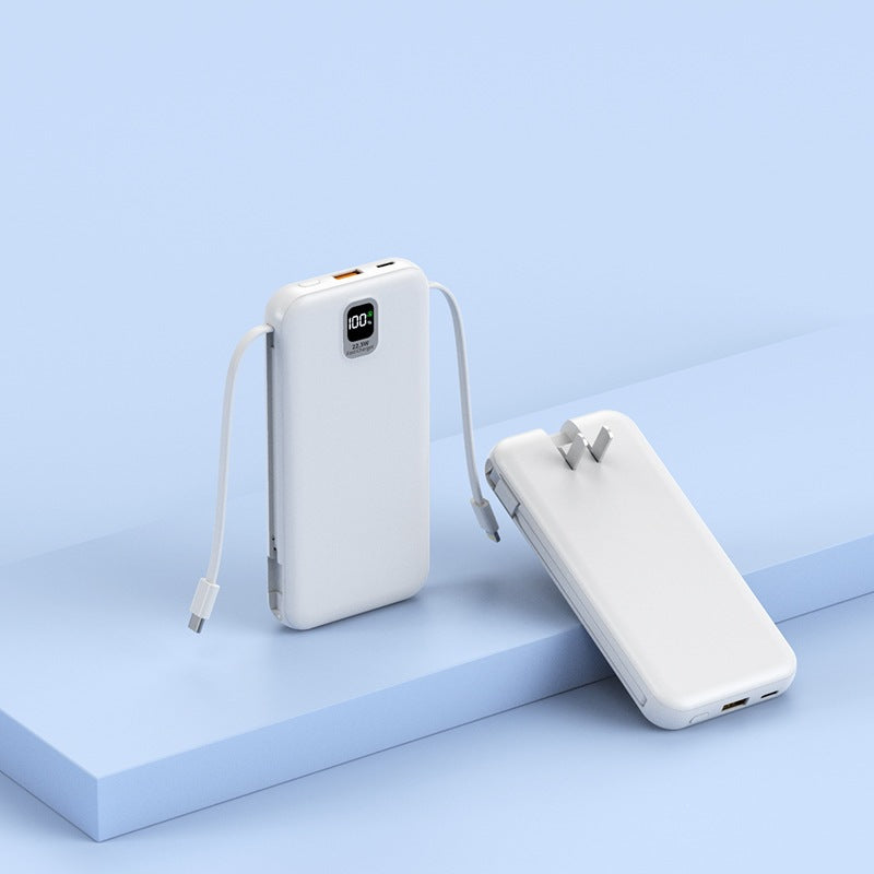 Tragbare Powerbank mit integriertem Ladekabel und LED-Display Brehn
