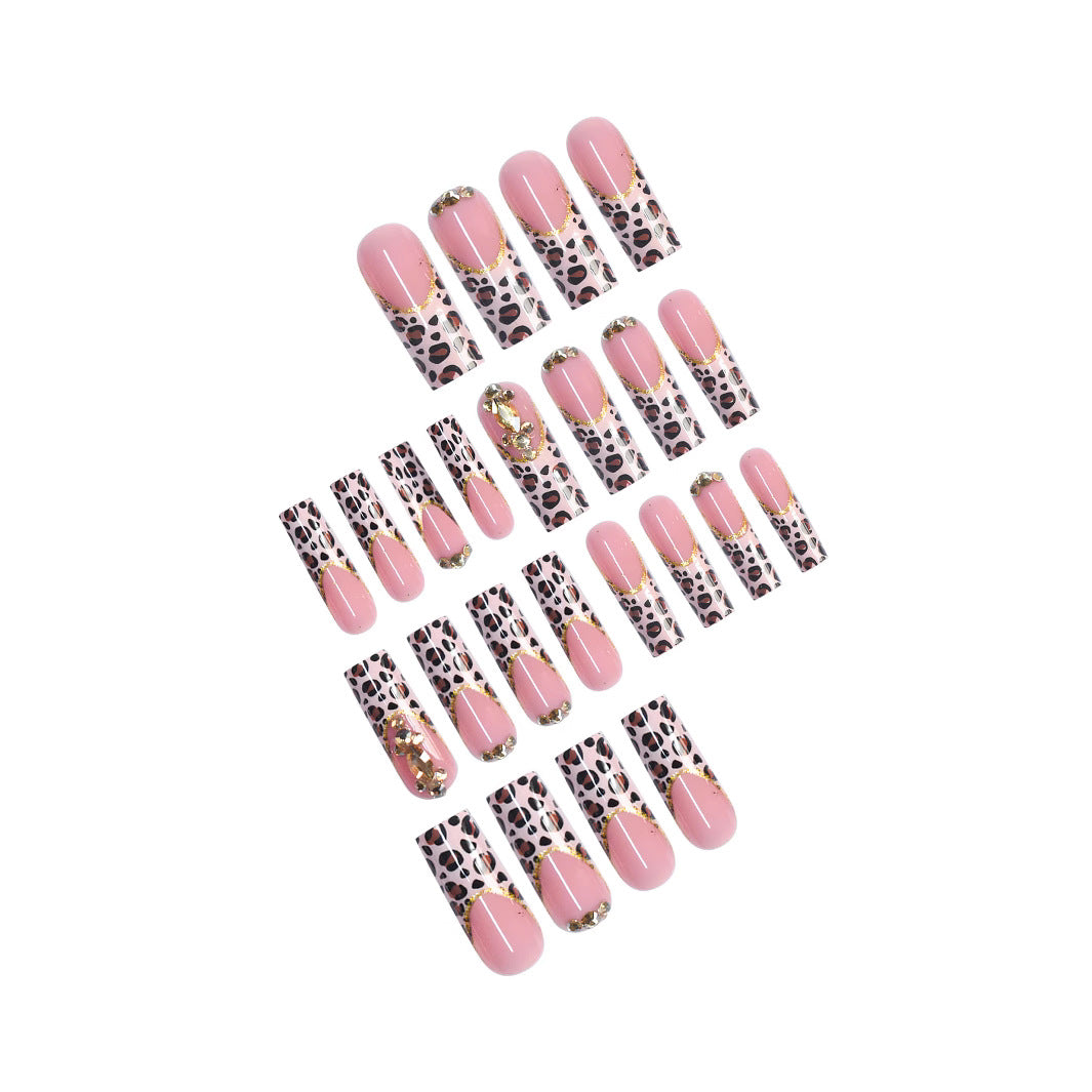 Luxuriöse Leopard-Print Press-On Nail Extensions Brehn