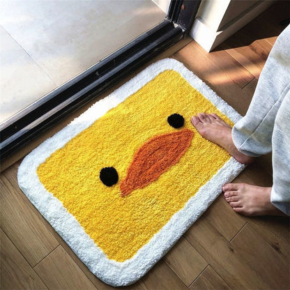 Plush Cartoon Tiger Absorbent Bath & Entry Rug with Non-Slip Backing