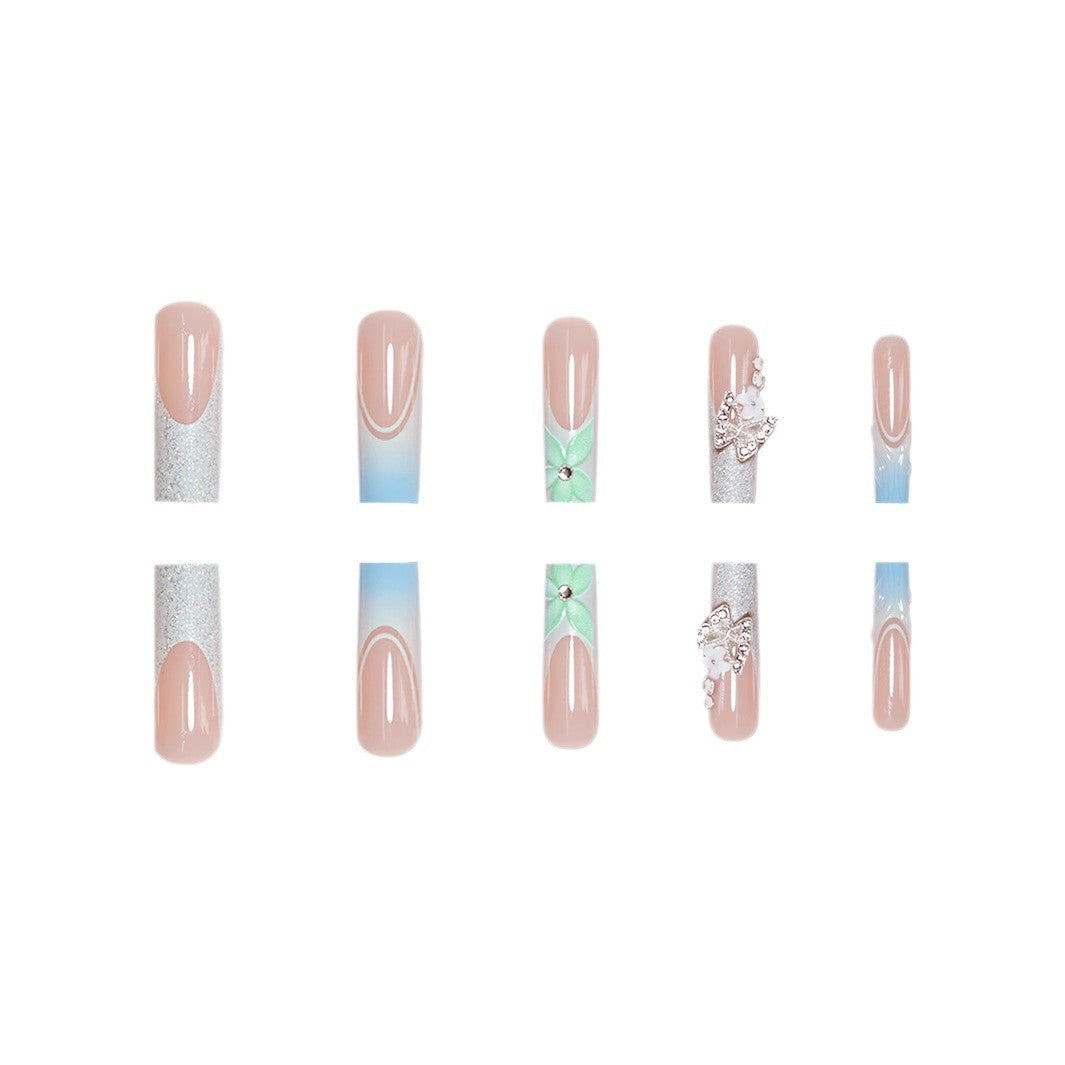 Elegante Florale Acryl-Nagelerweiterungen Brehn