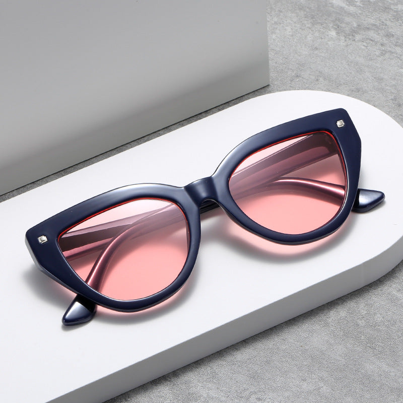 Damen Cat-Eye Sonnenbrille mit markantem Tierschrift-Muster Brehn