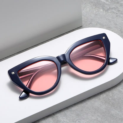 Damen Cat-Eye Sonnenbrille mit markantem Tierschrift-Muster Brehn