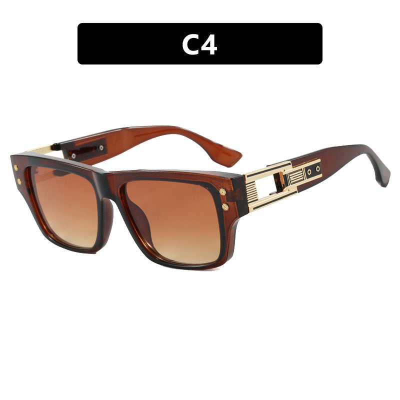 Damen modische quadratische Sonnenbrille mit eleganter goldener Zierstruktur Brehn