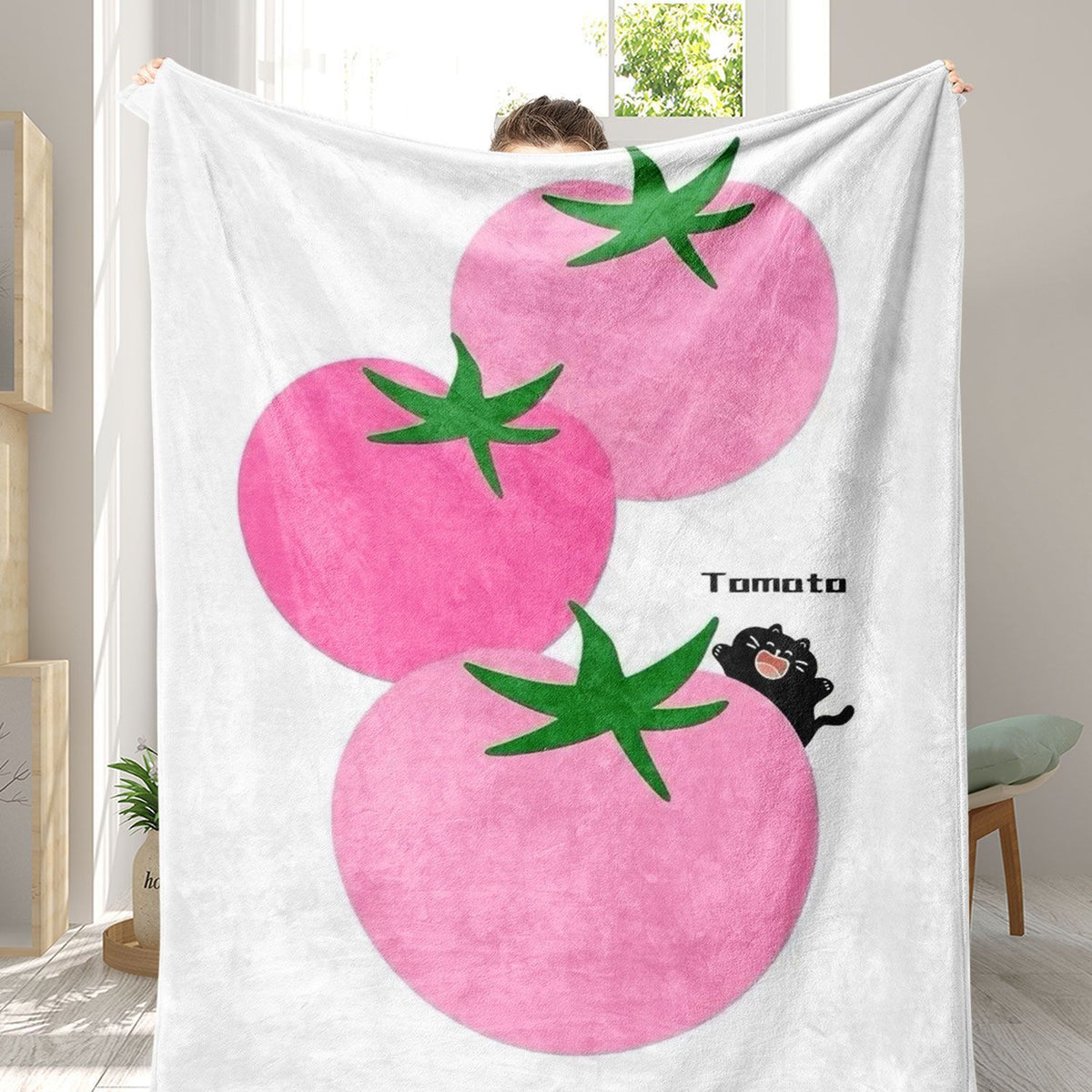 Launische Tomato-Print Fleece-Wurfdecke
