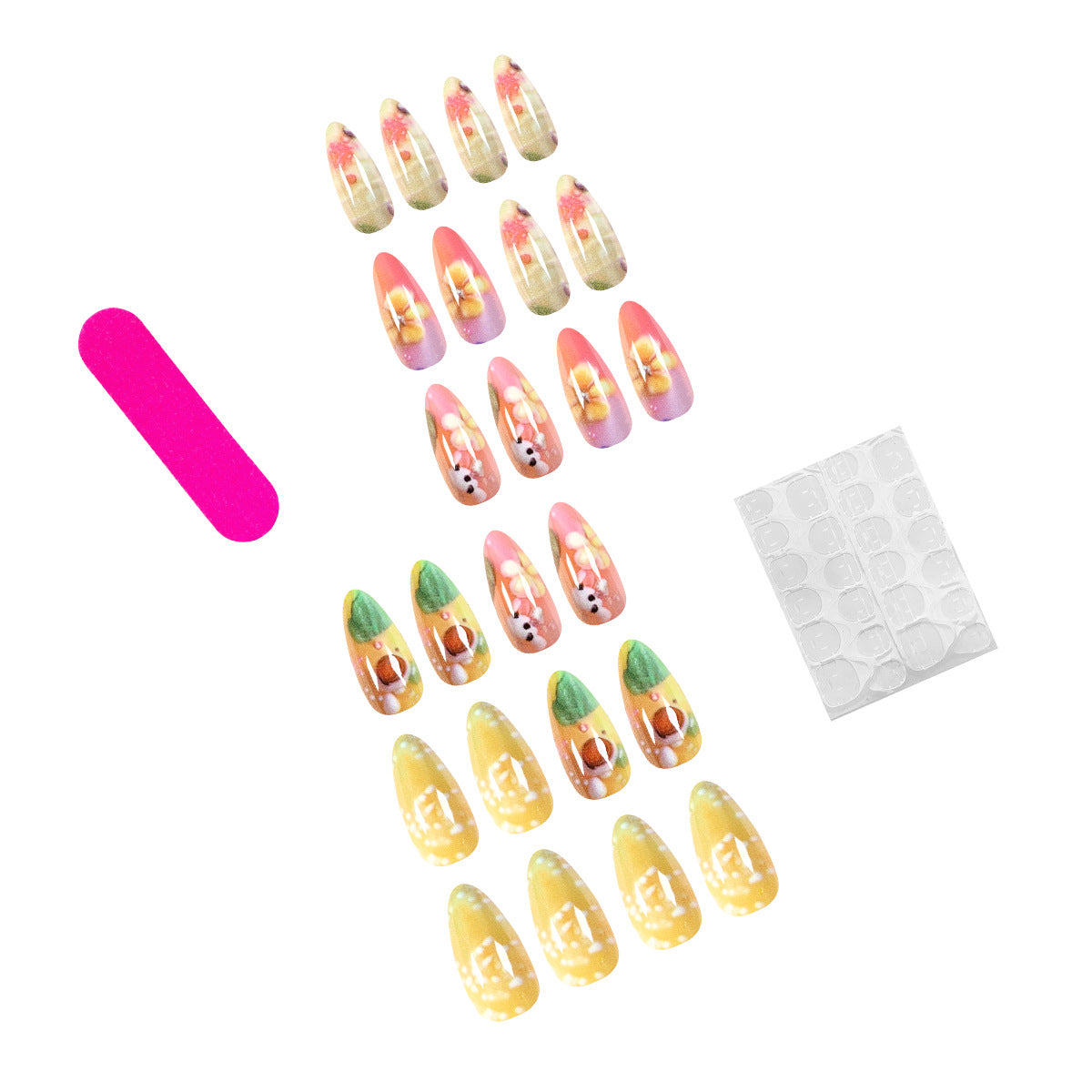 Exquisite Nagelkunst mit bunten Blumenmotiven Brehn