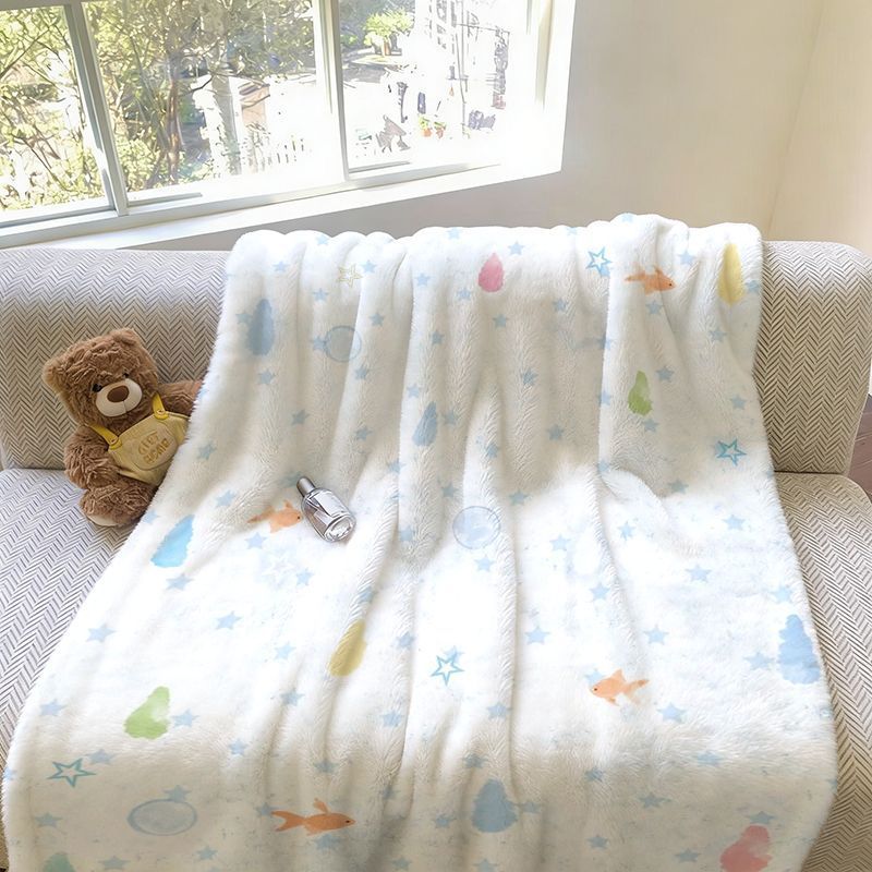 Weiche Fleece-Decke mit Fischmuster