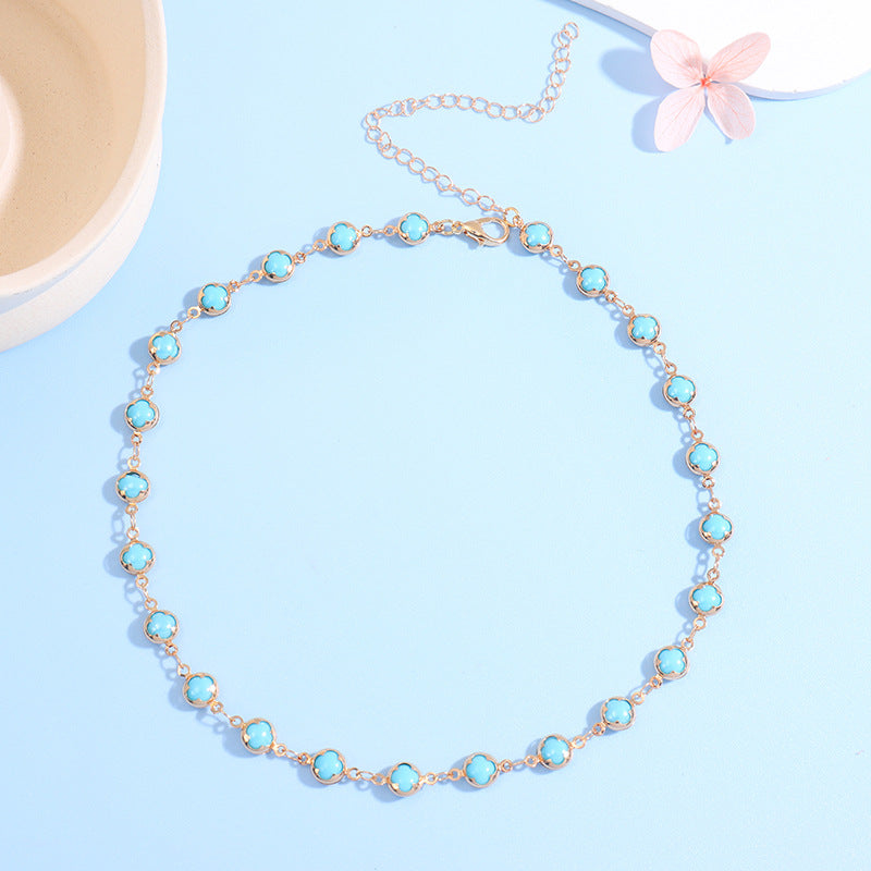 Floral Charm Choker Halskette Brehn 1788164322