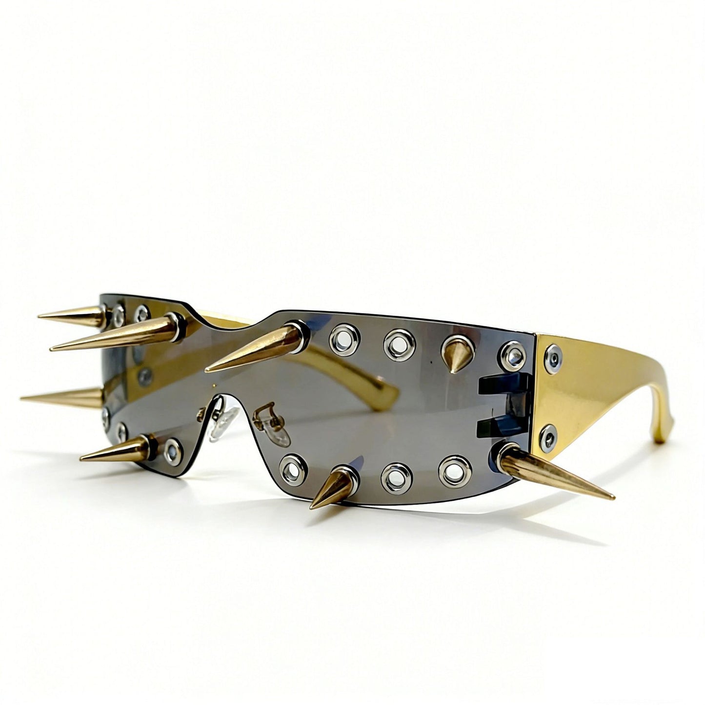 Damen Sportliche Sonnenbrille mit auffälligem Design und Spikes Brehn