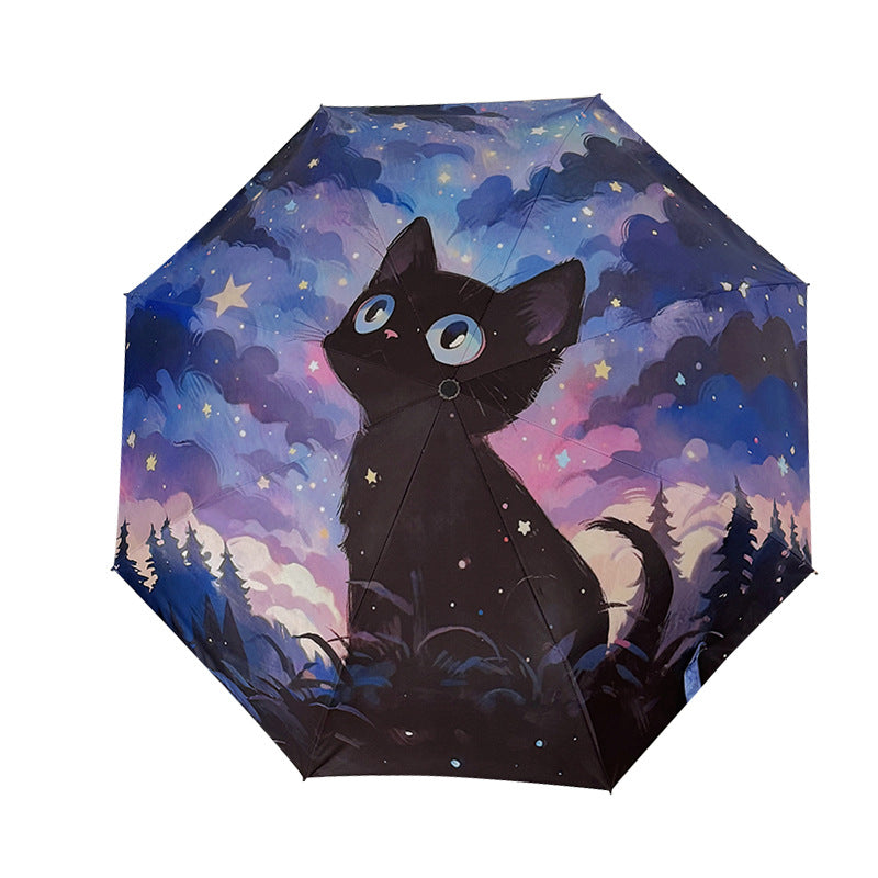 Damen Regenschirm mit niedlichem Katzenmotiv von Brehn
