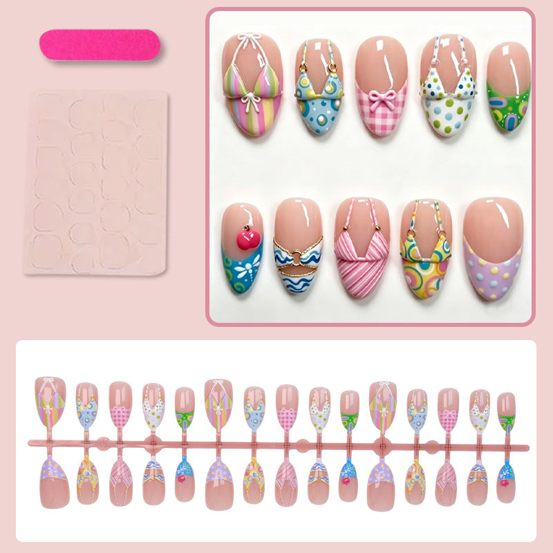 Kunstnagelset mit sommerlichen Bikini-Motiven Brehn