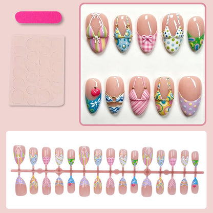 Kunstnagelset mit sommerlichen Bikini-Motiven Brehn