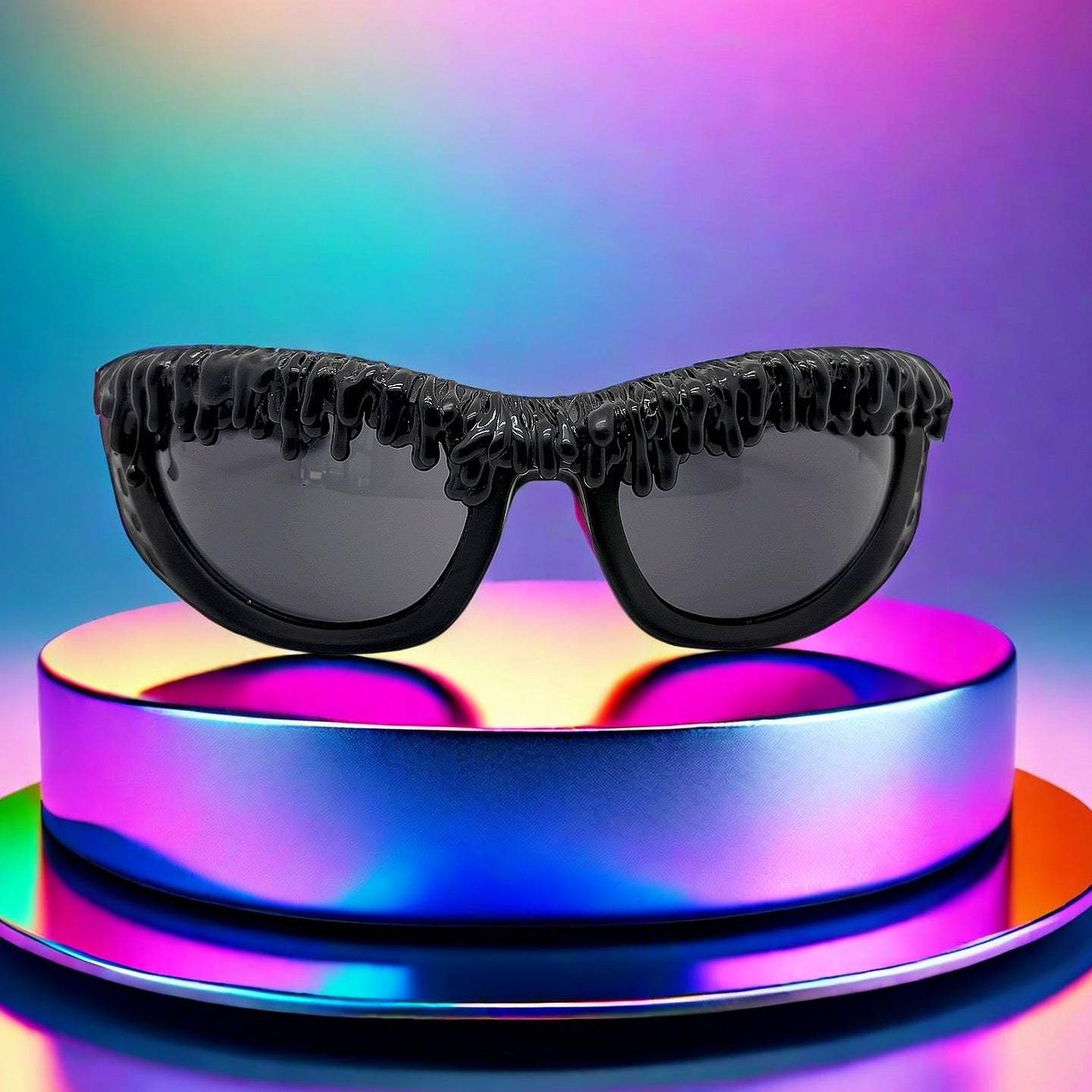 Damen trendige Sonnenbrille mit kreativem Flüssigkeitsrahmen Brehn