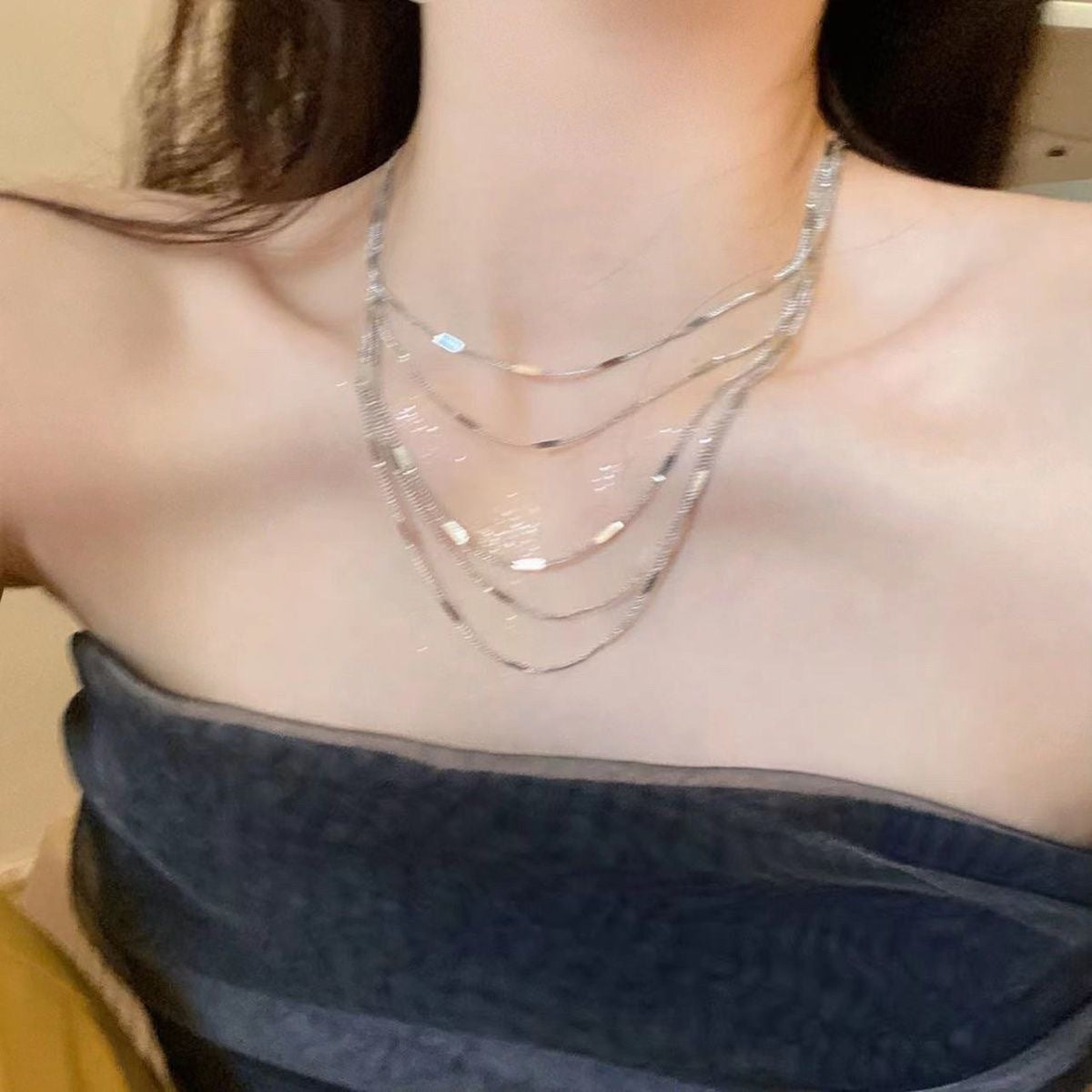 Schichtene Silberkette Necklace Brehn