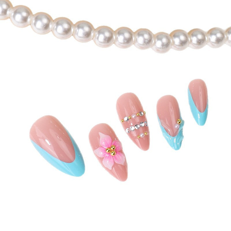 Kreatives blumengestaltetes Press-On-Nagelset Brehn