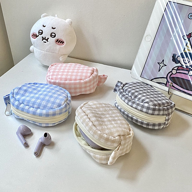 Handgefertigte Kosmetiktasche Im Gingham-Design Brehn