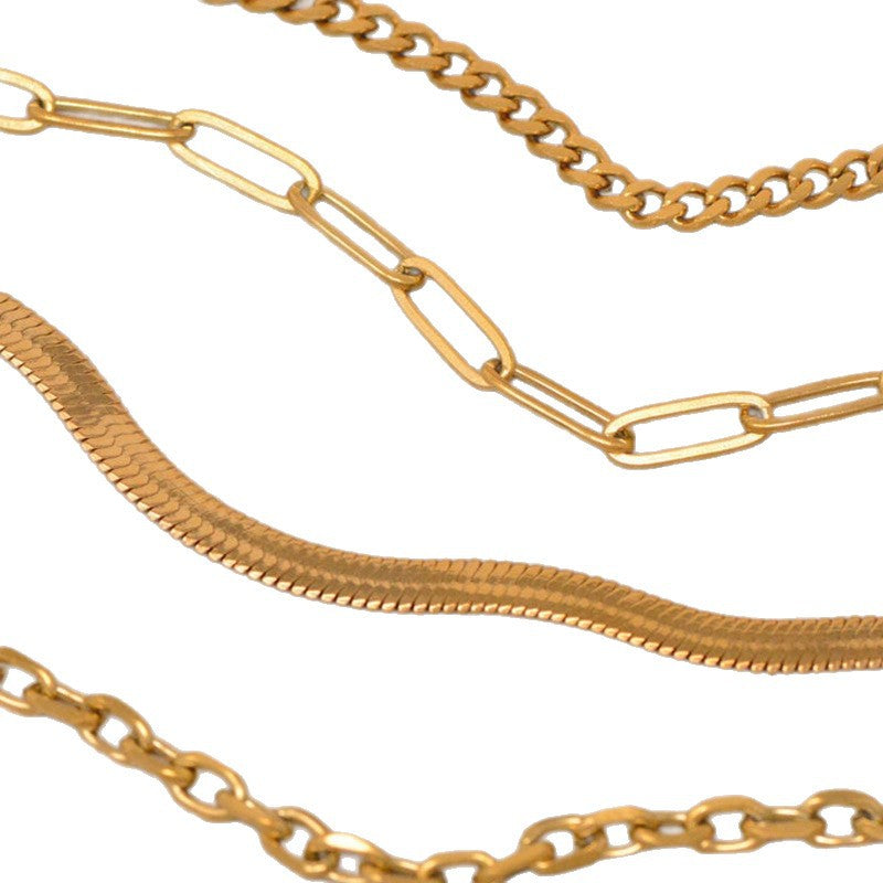 Schichtet Goldkette Armband Set Brehn