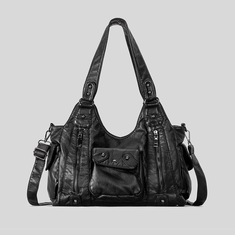 Multi-Taschen Freizeit Leder Handtasche