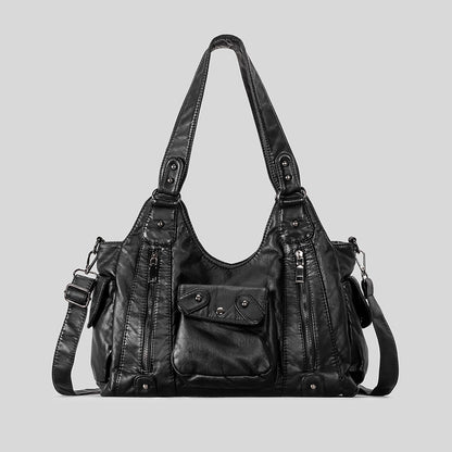 Multi-Taschen Freizeit Leder Handtasche