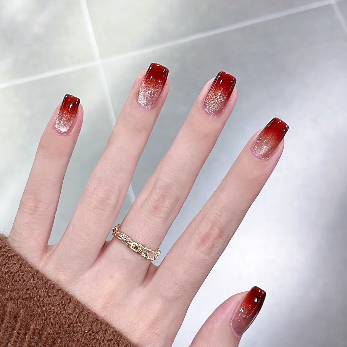 Ombre Glitter Nagel Kunst Erweiterungen