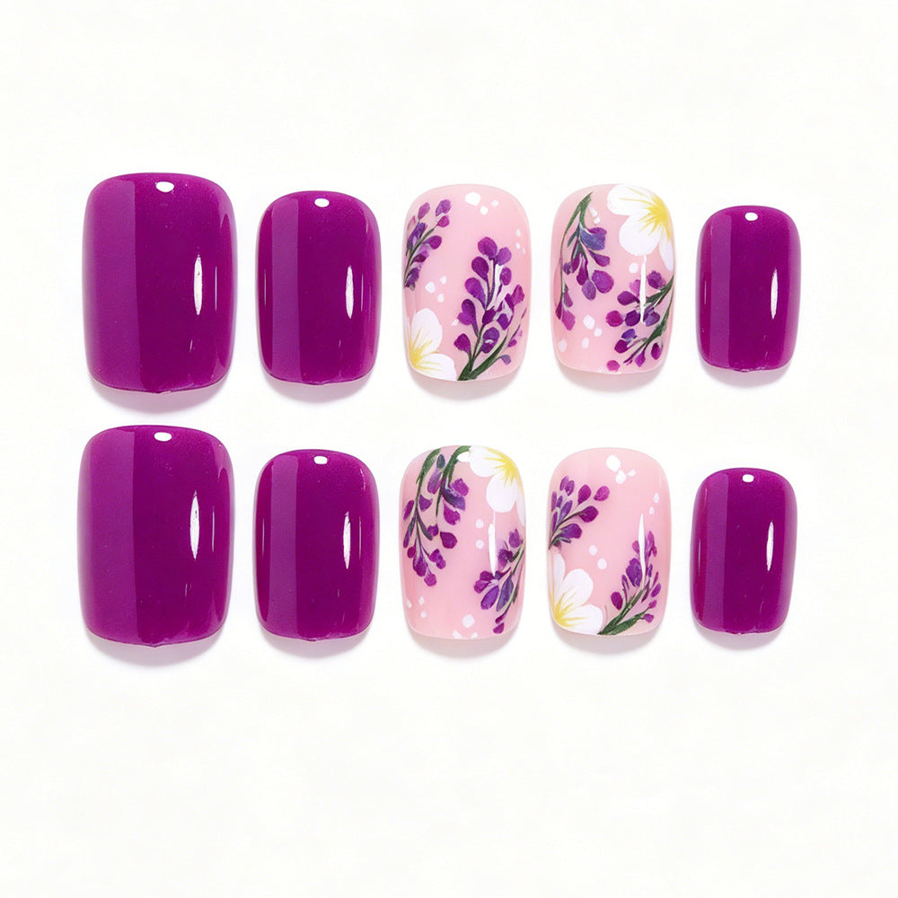 Florale Kunst Press-On Nail Set Brehn